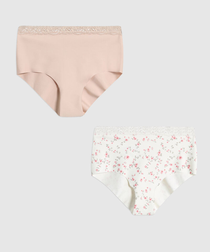 Set X2 Pantis Con Encaje Mujer