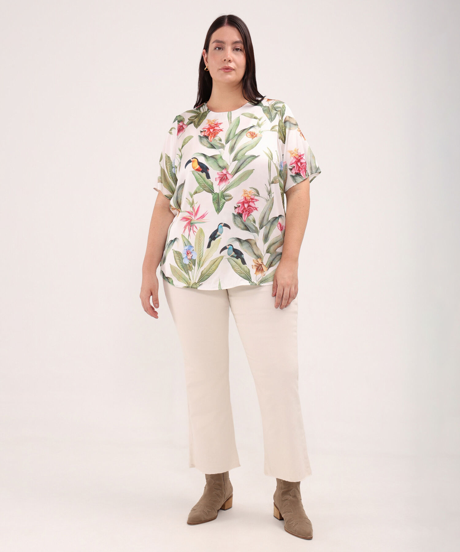 Blusa Estampada Fluida