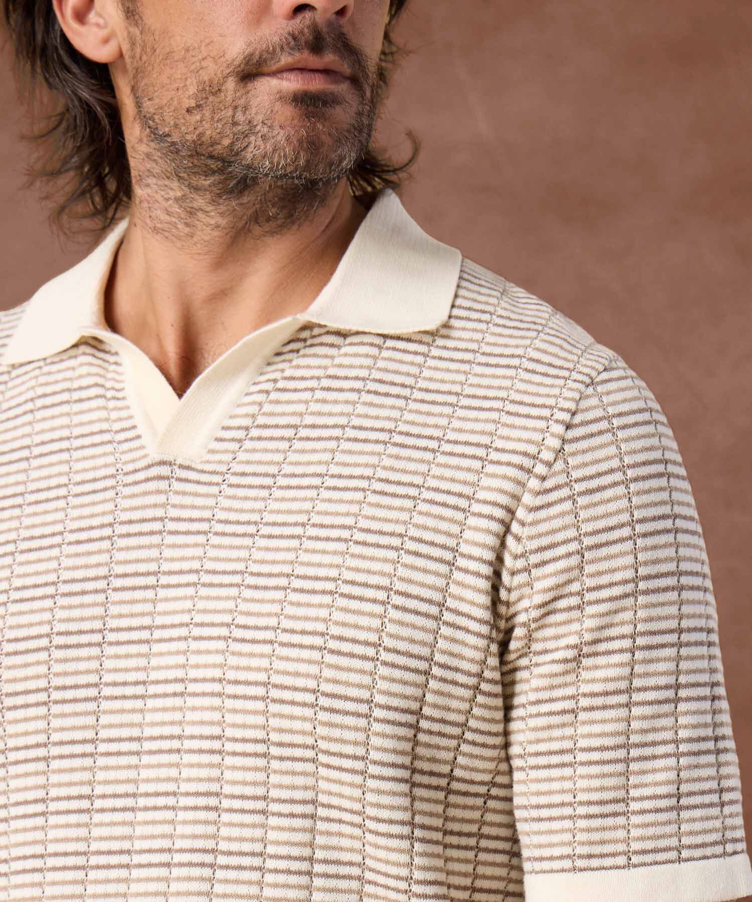 Polo de Punto con Diseño Micro-Texturizado Para Hombre