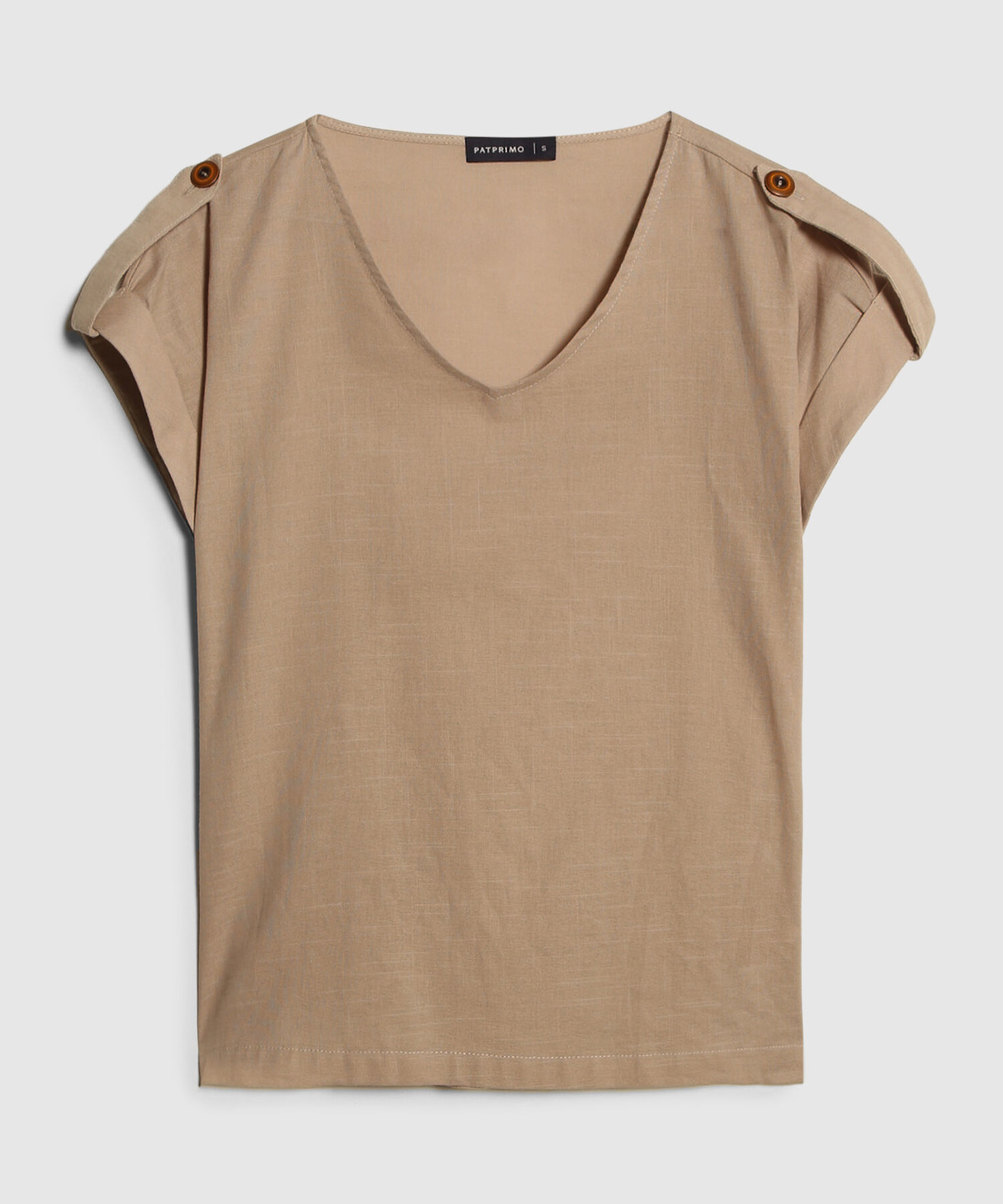 Blusa Unicolor Con Detalles Utilitarios