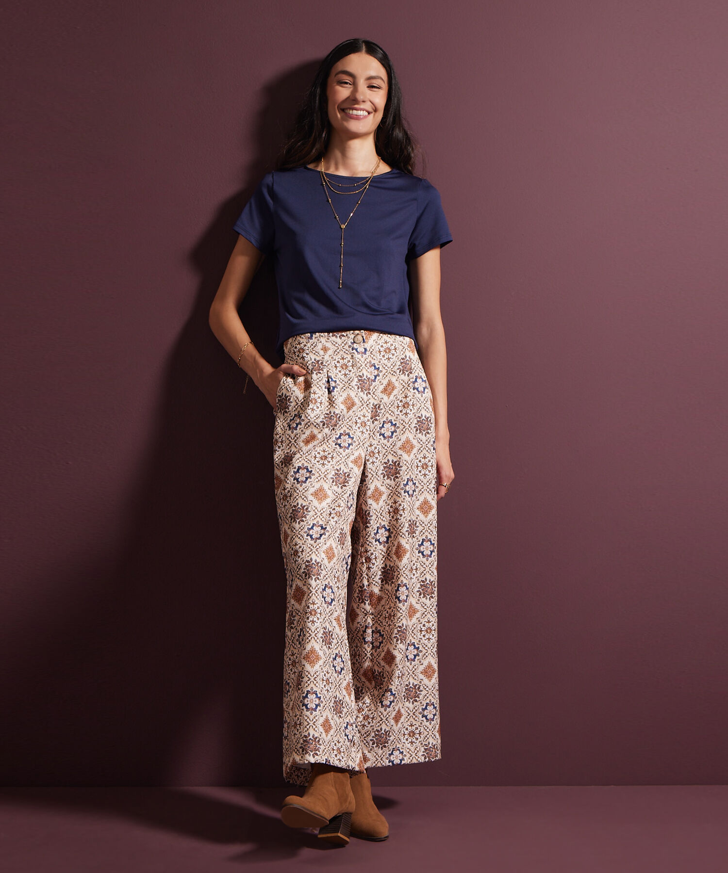 Pantalón Estampado Palazzo