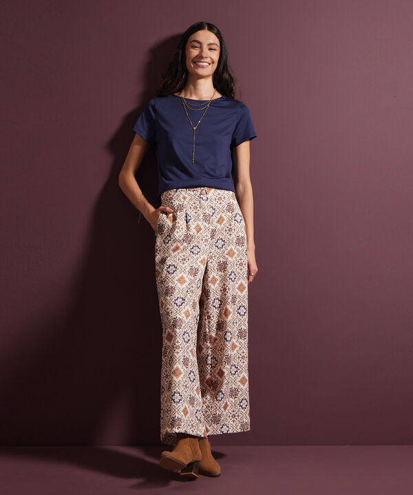 Pantalón Estampado Palazzo image number null