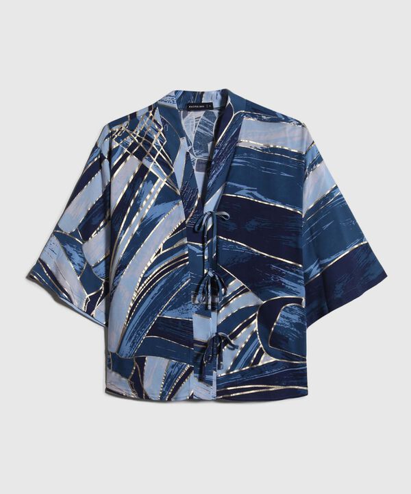 Blusa Estampada Para Cerrar En Delantero