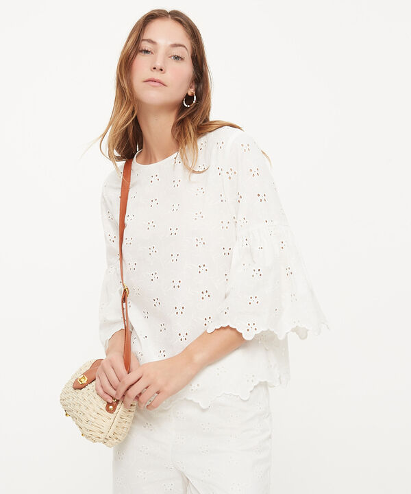 Blusa Unicolor En Ojalillo
