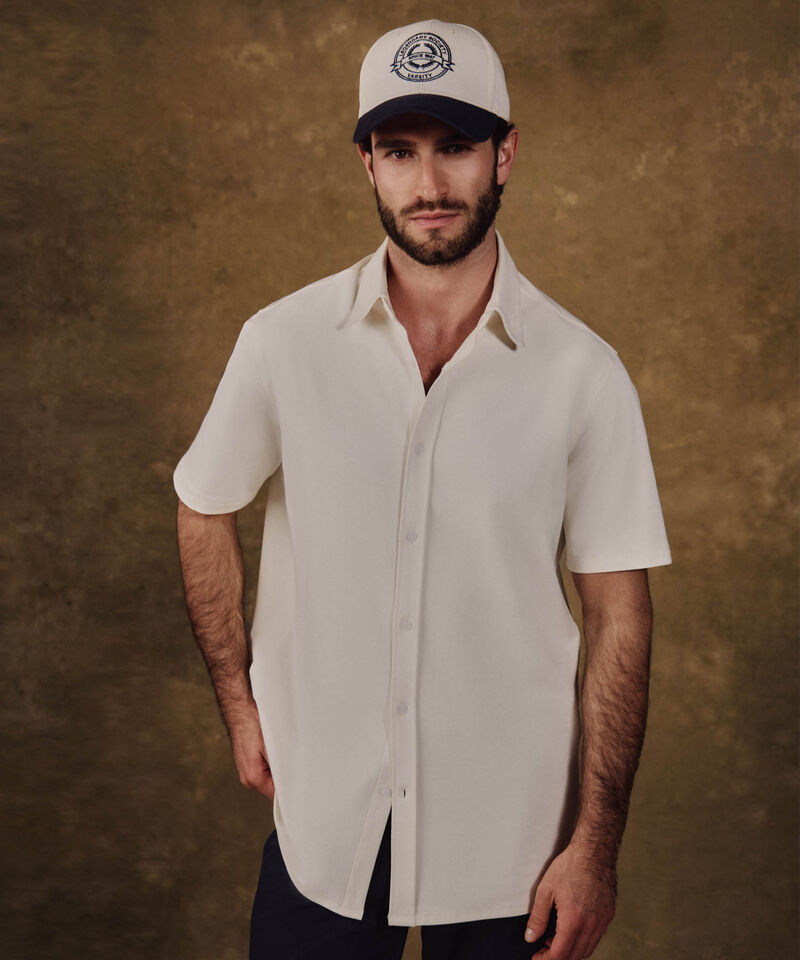 Camisa Manga Corta Unicolor Para Hombre