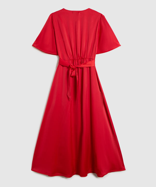 Vestido Midi Escote en V Para Mujer image number null