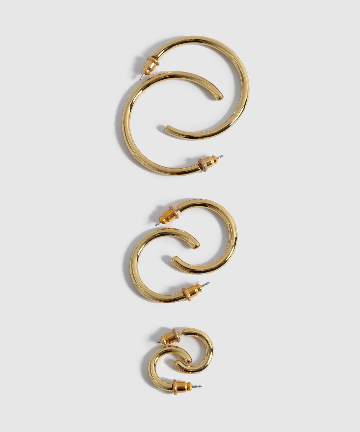 Set X3 Aretes Argollas Graduadas Mujer
