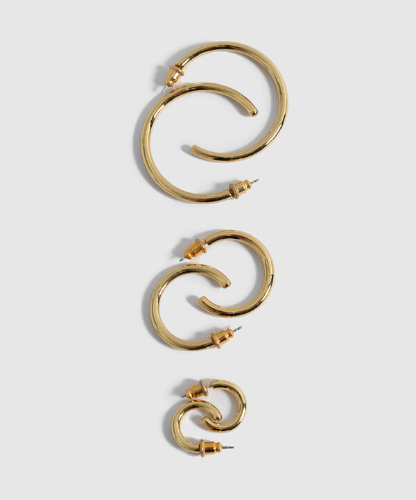 Set X3 Aretes Argollas Graduadas Mujer