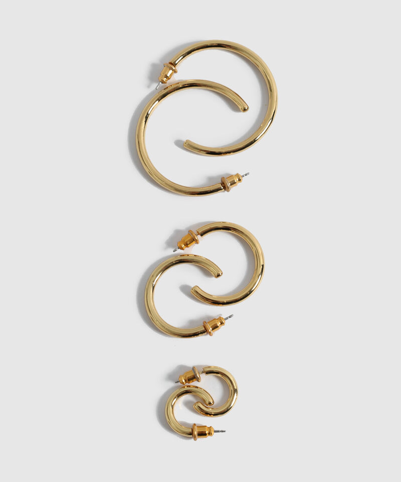 Set X3 Aretes Argollas Graduadas Mujer