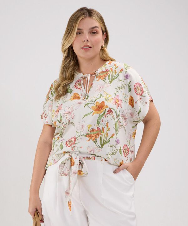 Blusa Estampada Cuello Mao image number null