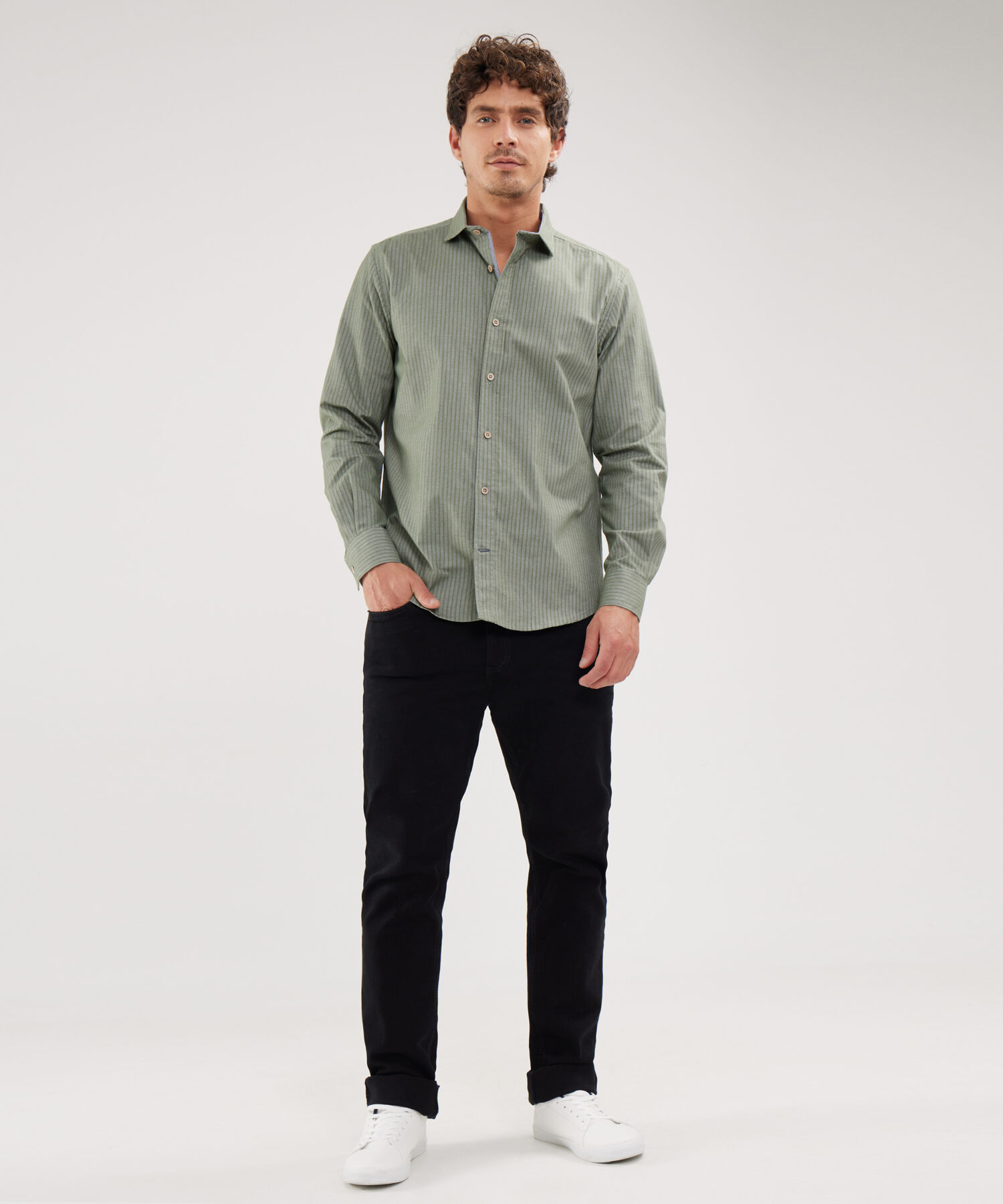 Camisa Manga Larga Preteñida