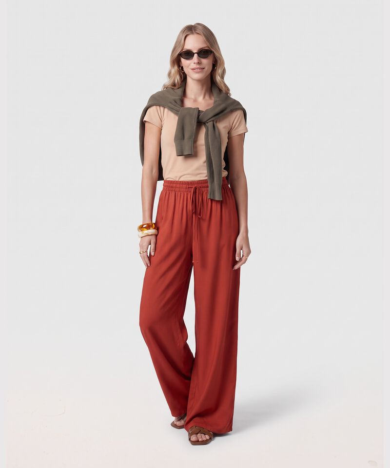 Pantal&oacute;n Fluido Bota Ancha Para Mujer