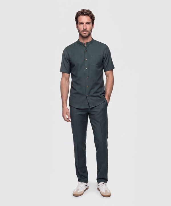 Camisa Cuello Neru Manga Corta Hombre