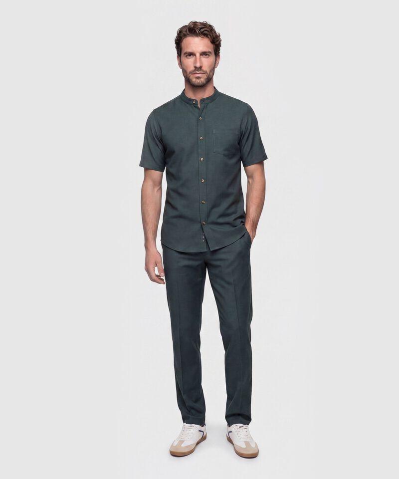 Camisa Cuello Neru Manga Corta Hombre