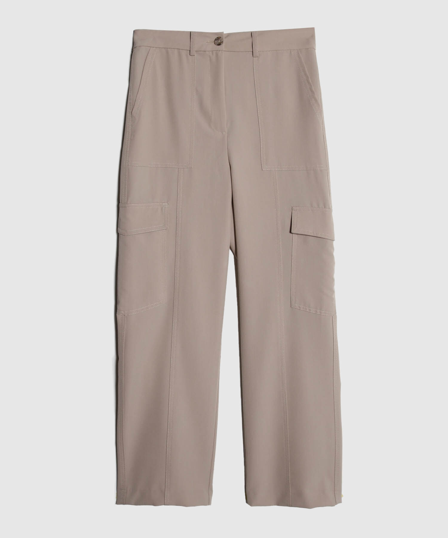 Pantalón Tipo Cargo Recto Unicolor