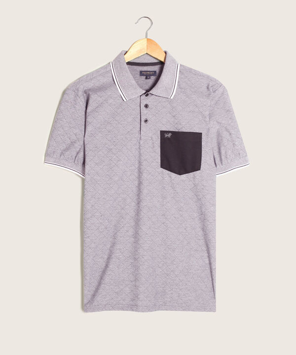 Polo Preteñida Texturizada, Cuello Y Puños Tejidos Con Bolsillo Y Silueta Regular Fit, Sunset Dust Línea Moda