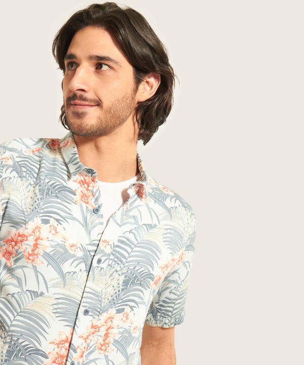 Camisa Manga Corta Sin Bolsillo, Slim Fit, Estampada image number null