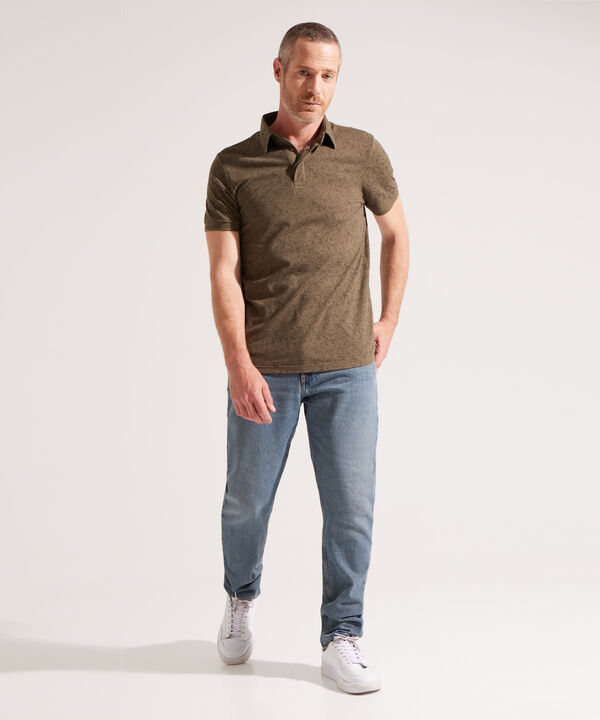 Polo Manga Corta Estampada Slim