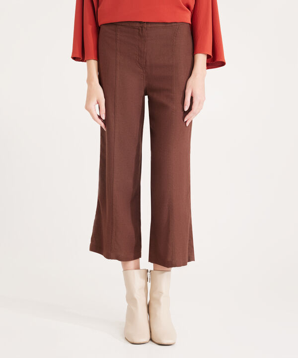 Pantalon Culotte Con Cortes En Frente