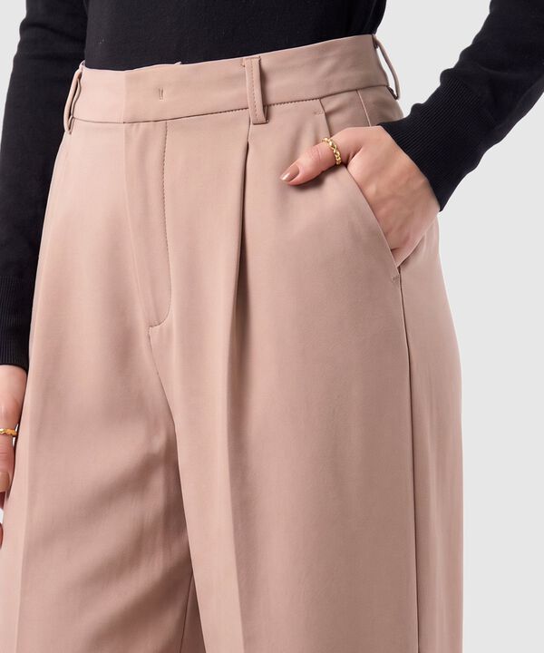 Pantal&oacute;n Amplio De Pinzas Para Mujer