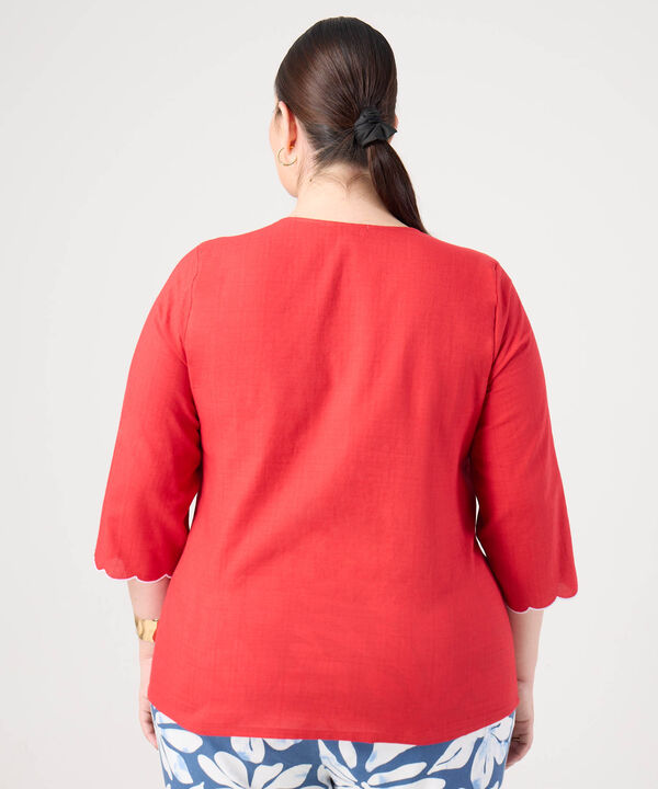 Blusa Con Detalles Ondulados Para Mujer Curvy