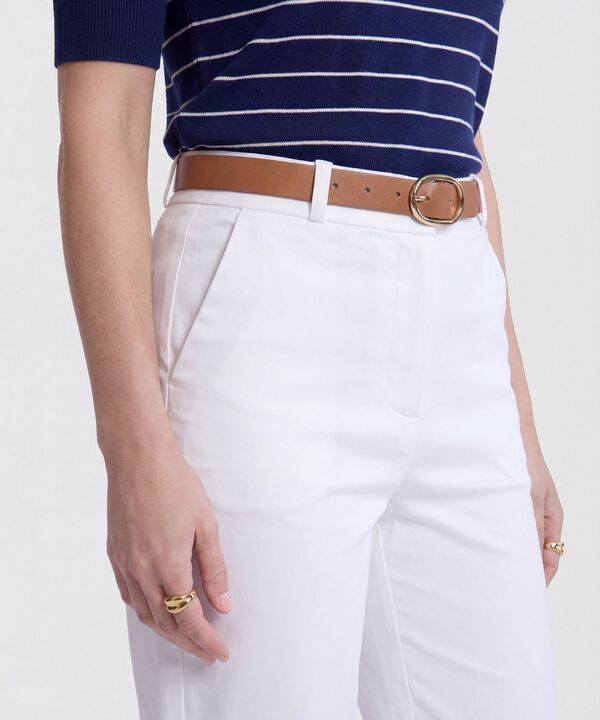 Pantal&oacute;n Unicolor Tipo Chino Para Mujer