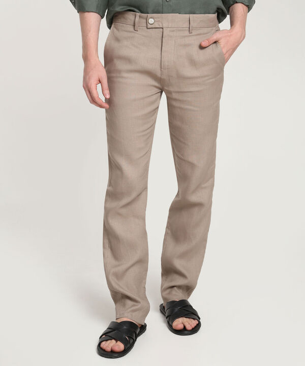Pantalón Chino En Lino