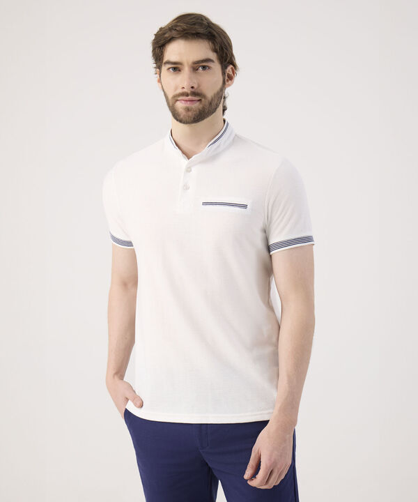 Polo Cuello Mao Unicolor Con Bolsillo Ribete image number null