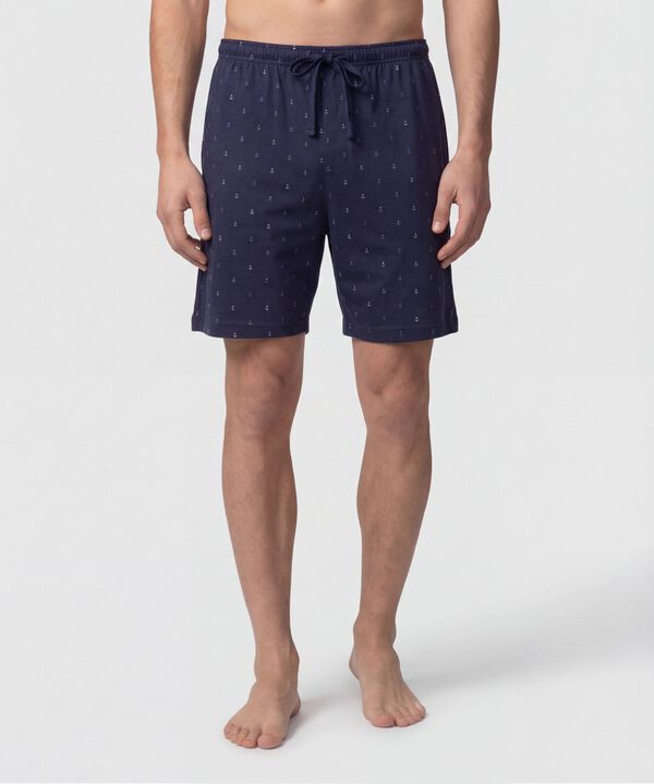 Pijama Corta Abotonada Estampada Para Hombre