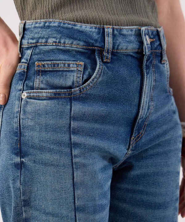 Jean Recto con Costuras Frontales para Mujer image number null