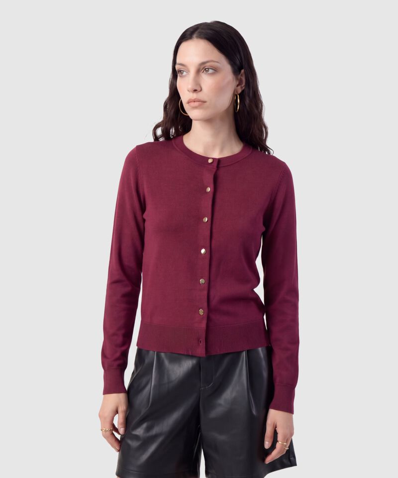 Saco Tejido Con Botones Para Mujer