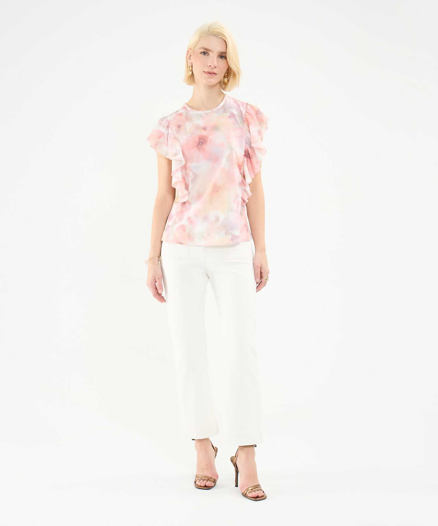Blusa Estampada con Boleros