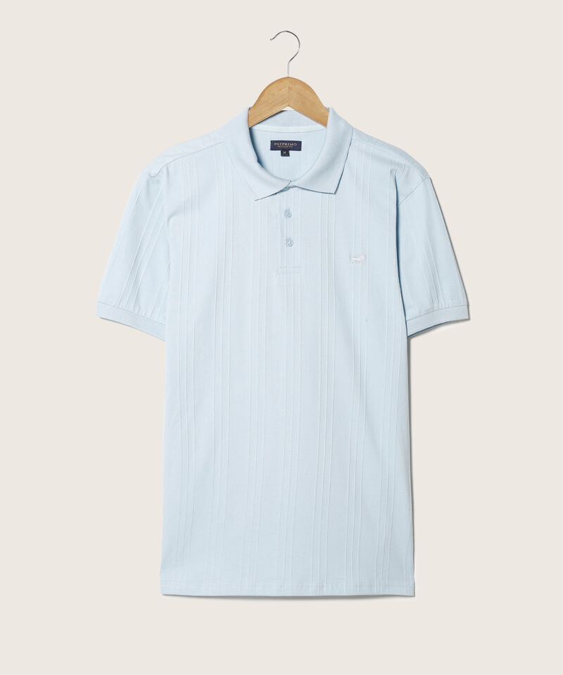 Polo Unicolor Con Textura Cuello Y Pu&ntilde;os Tejidos Sin Bolsillo Con Silueta Regular Fit