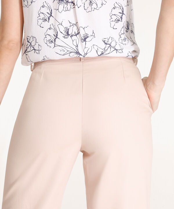 Pantalón Moda Palazzo Unicolor Con Bolsillos Diagonales Y Pinzas Traseras, Dolce Vida Línea Moda