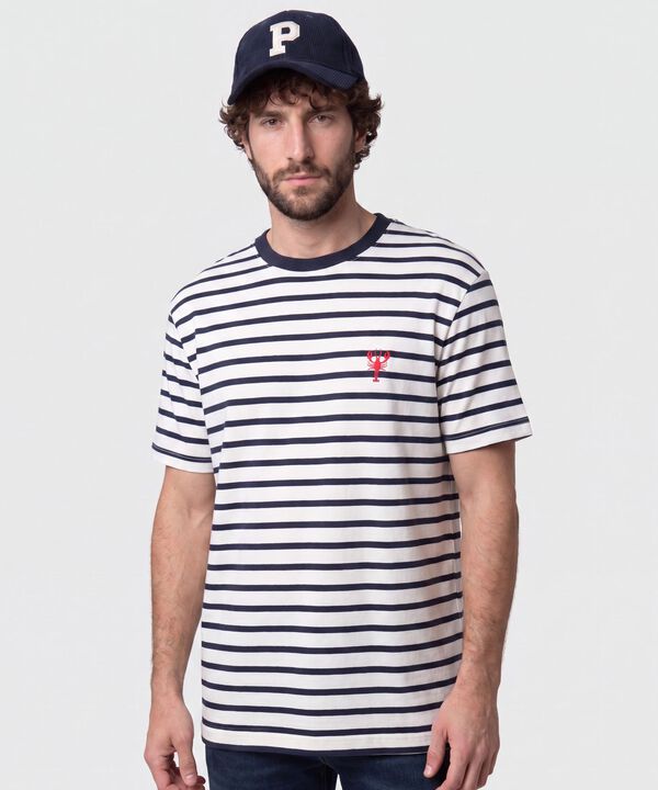 Camiseta A Rayas Manga Corta Para Hombre
