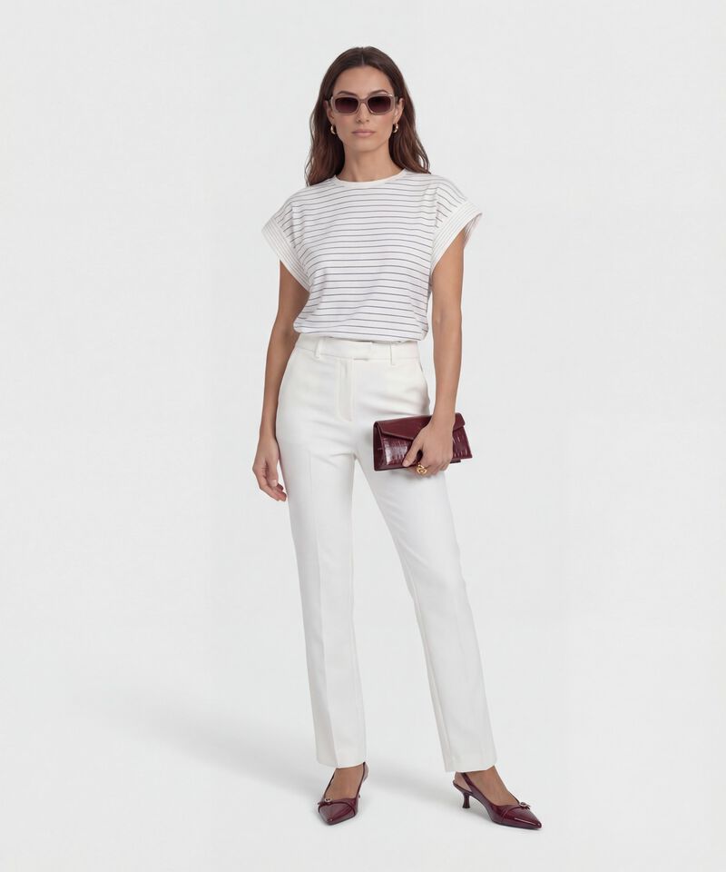 Camiseta Manga Corta con Doblez para Mujer