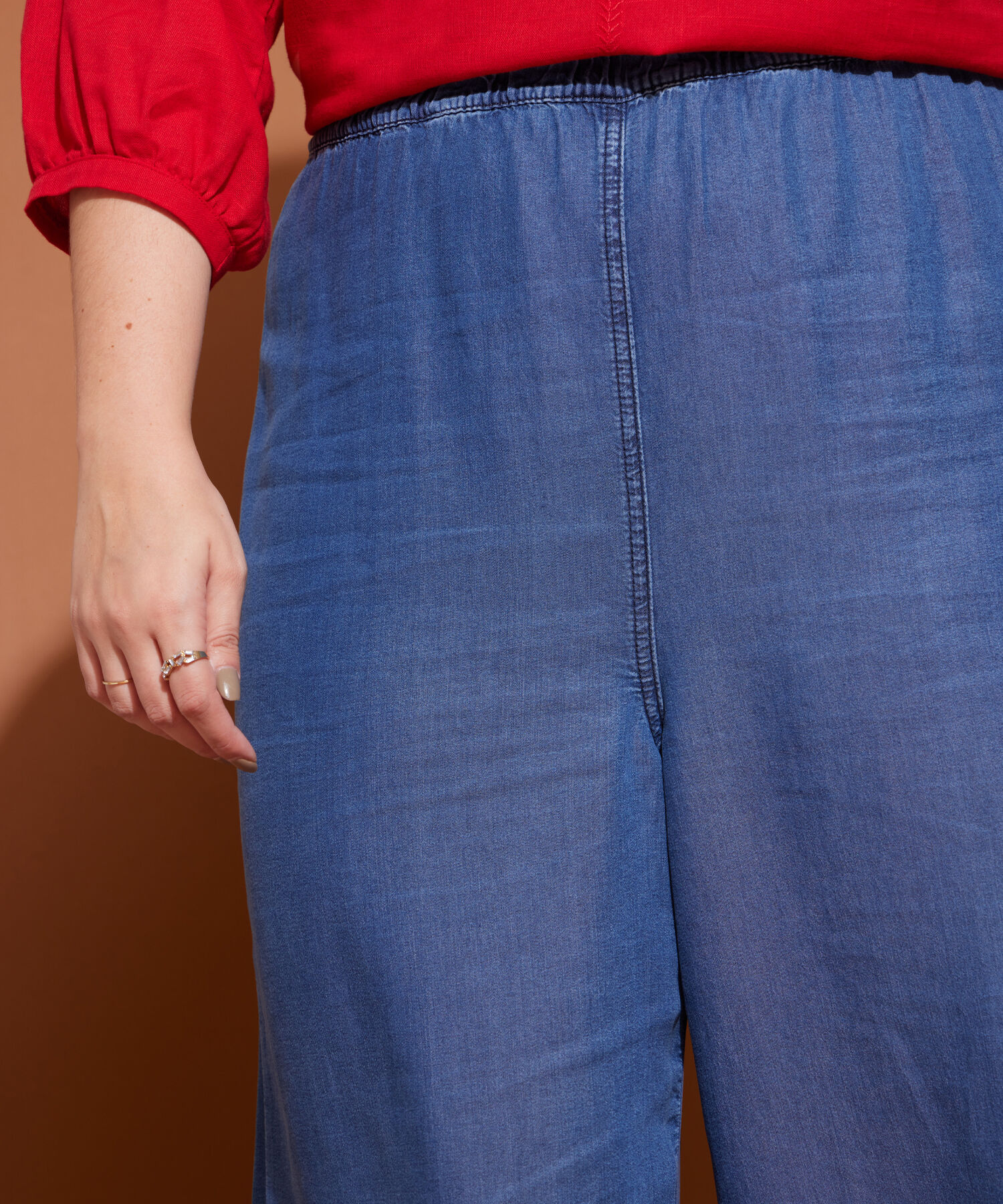 Jean Fluido Wide Leg  Encauchado