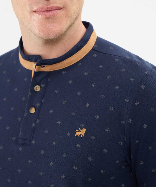 Polo Cuello Mao Manga Corta Estampada image number null