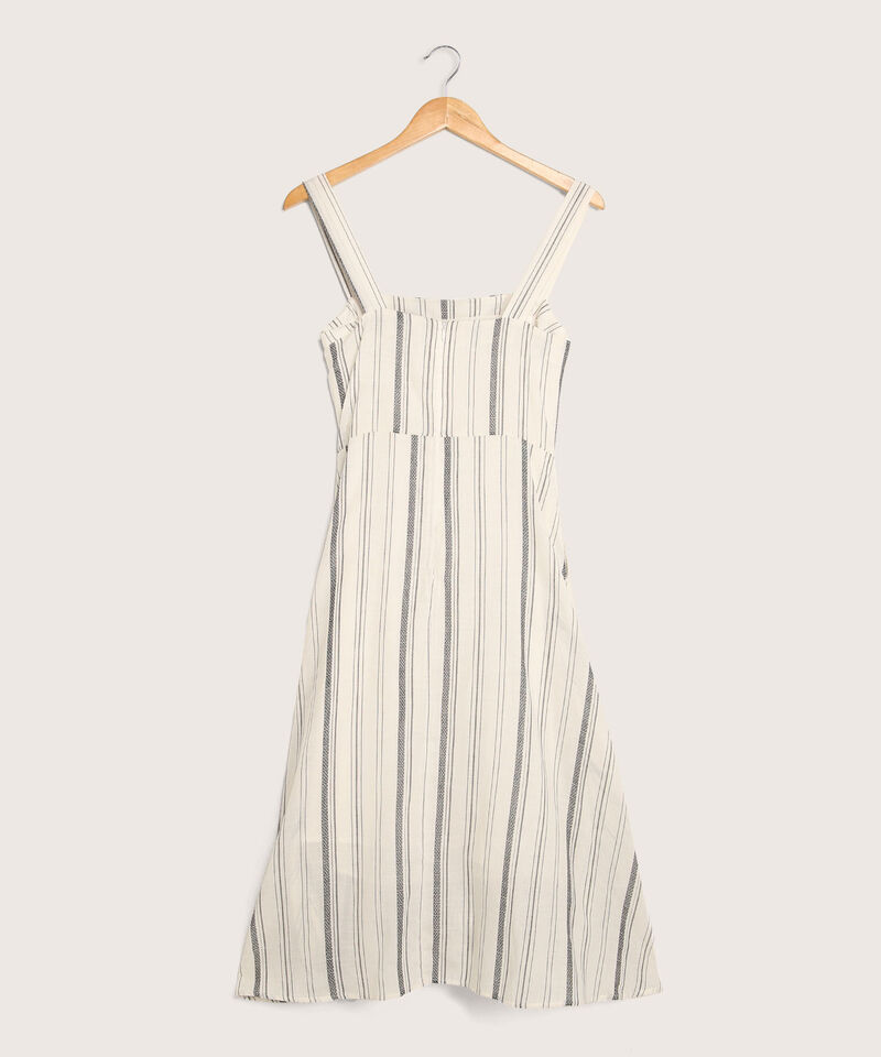 Vestido Preteñido De Tiras Midi
