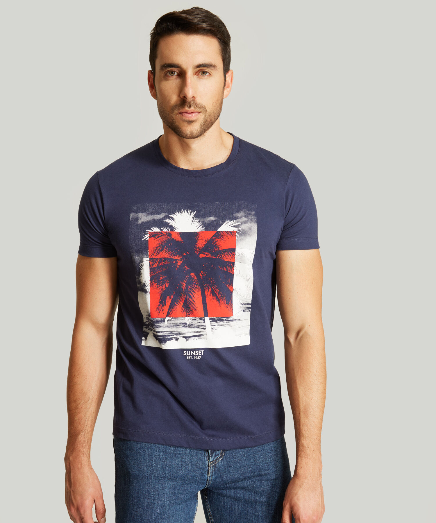 Camiseta Estampado de Palmeras