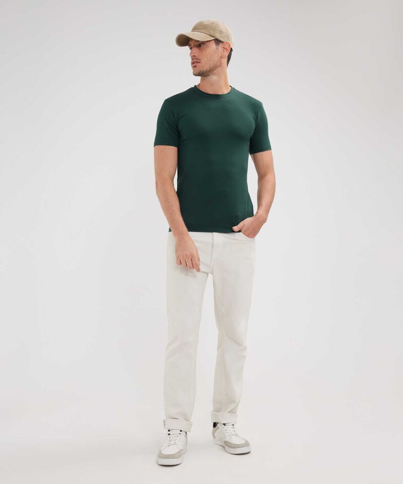 Camiseta Slim Cuello Redodno Manga Corta