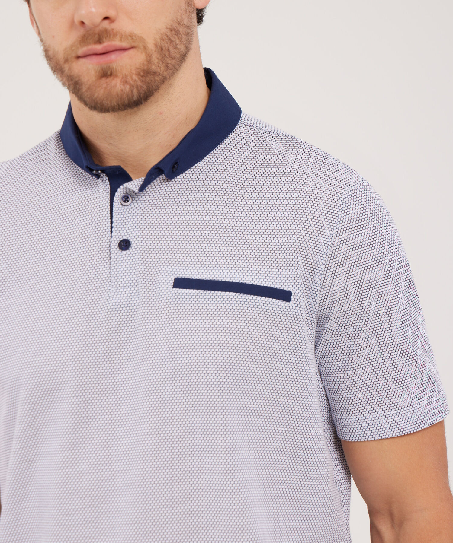 Polo  De Textura Con Cuello En Plana