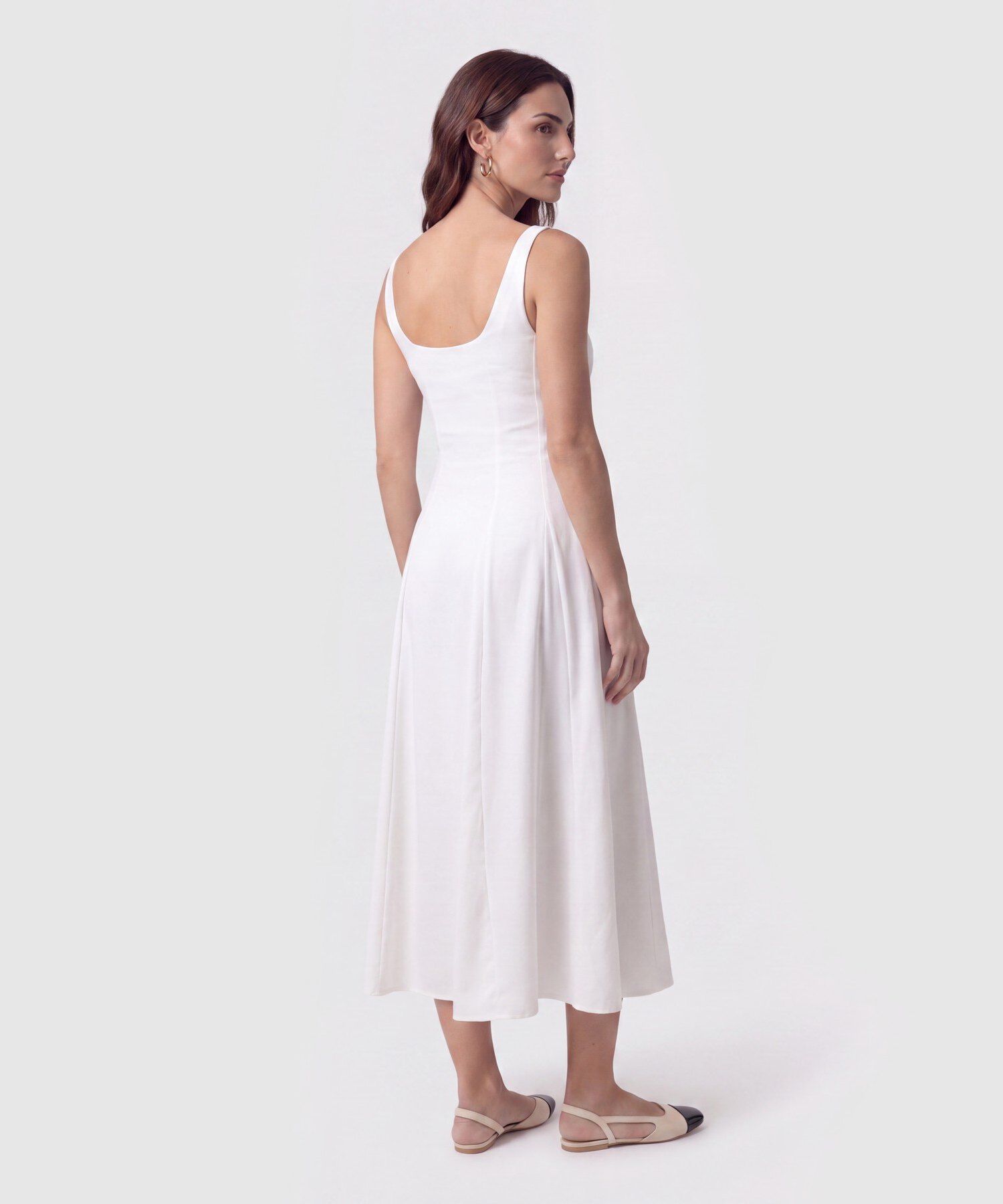 Vestido Midi Tiras Con Tablones Para Mujer