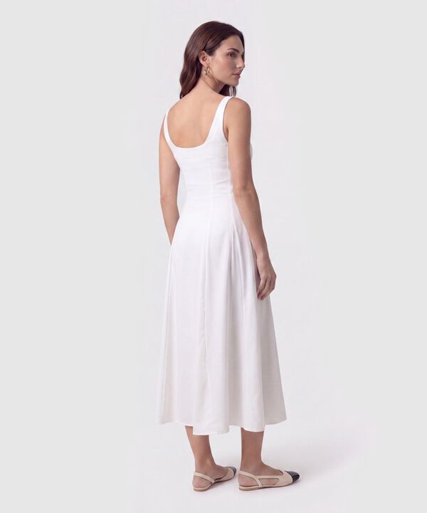 Vestido Midi Tiras Con Tablones Para Mujer