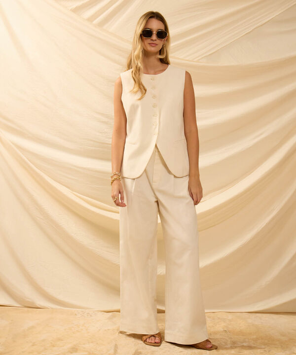 Chaleco Sastrero Con Botonadura Frontal Mujer