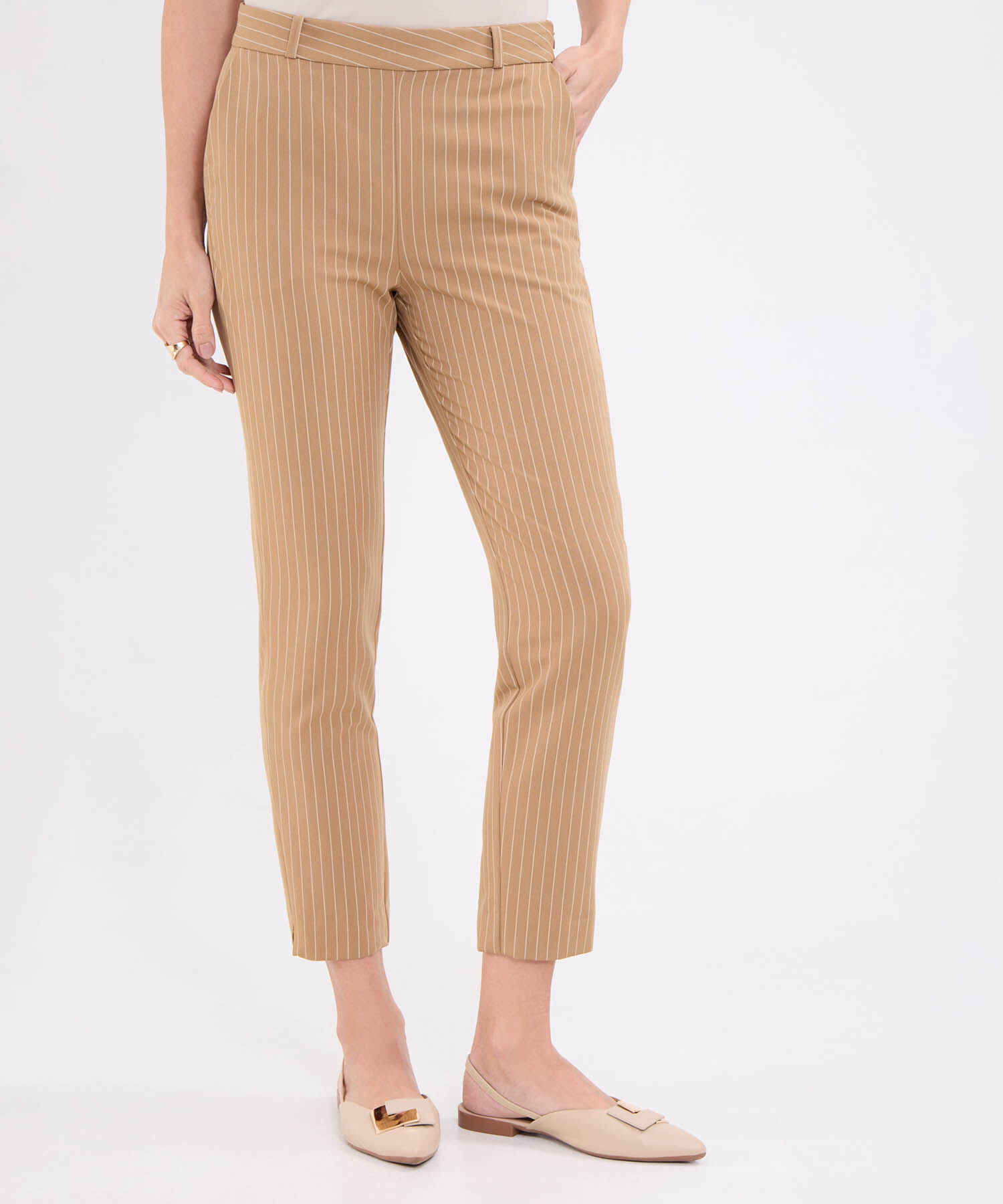 Pantalon estampado con cinturón incluido y hebilla para mujer