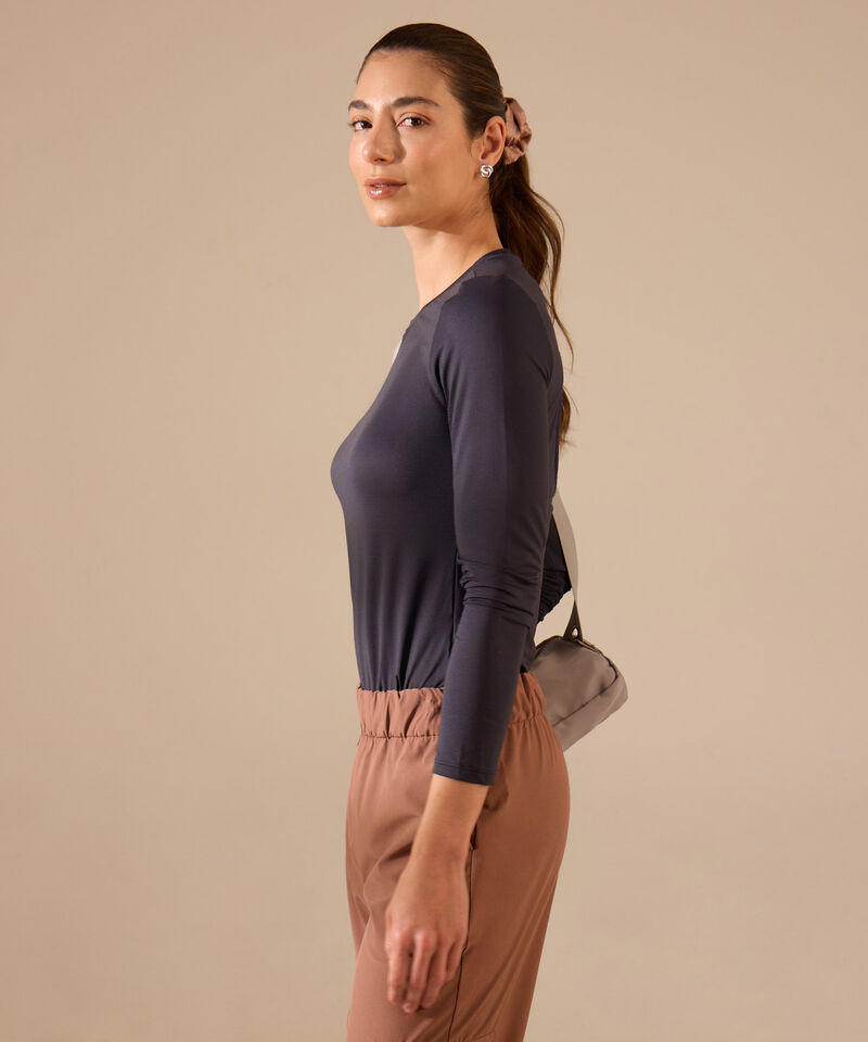 Camiseta Mujer Manga Larga Espalda Abierta