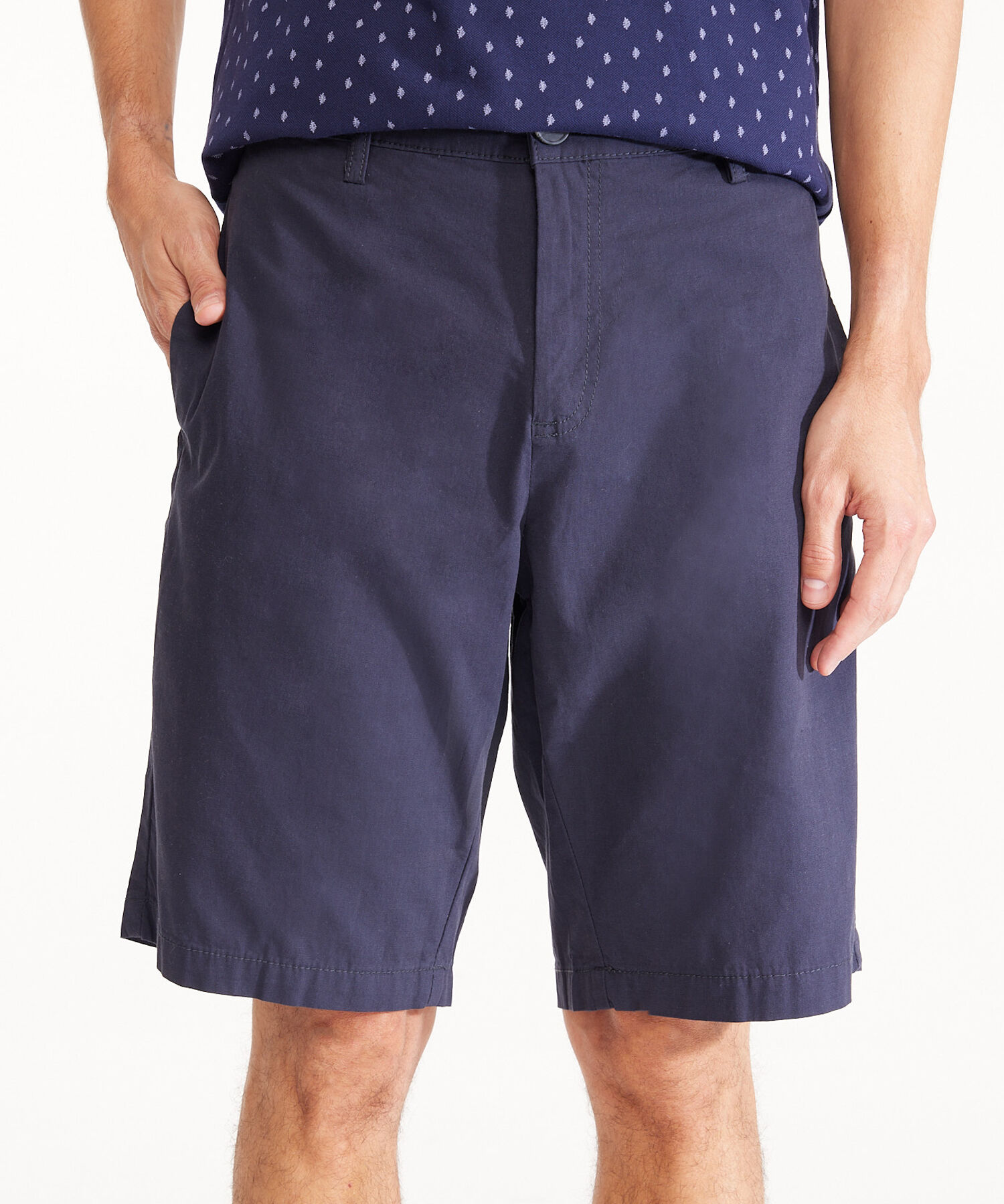 Bermuda Para Hombre Corta Unicolor Con Bolsillo Trasero