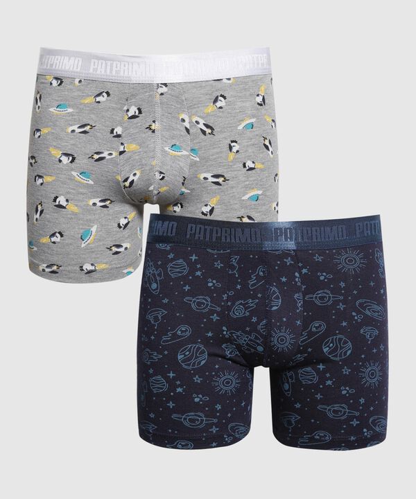 Pantaloncillo Pack X2 Boxer Medio Estampado Con Elastico Expuesto image number null