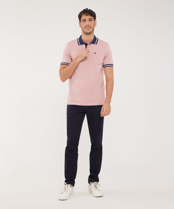 Polo Cuello Y Puños Tejidos, Jersey Unicolor, Regular ­Fit Con Bolsillo, Magia En El Caribe Linea Moda image number null